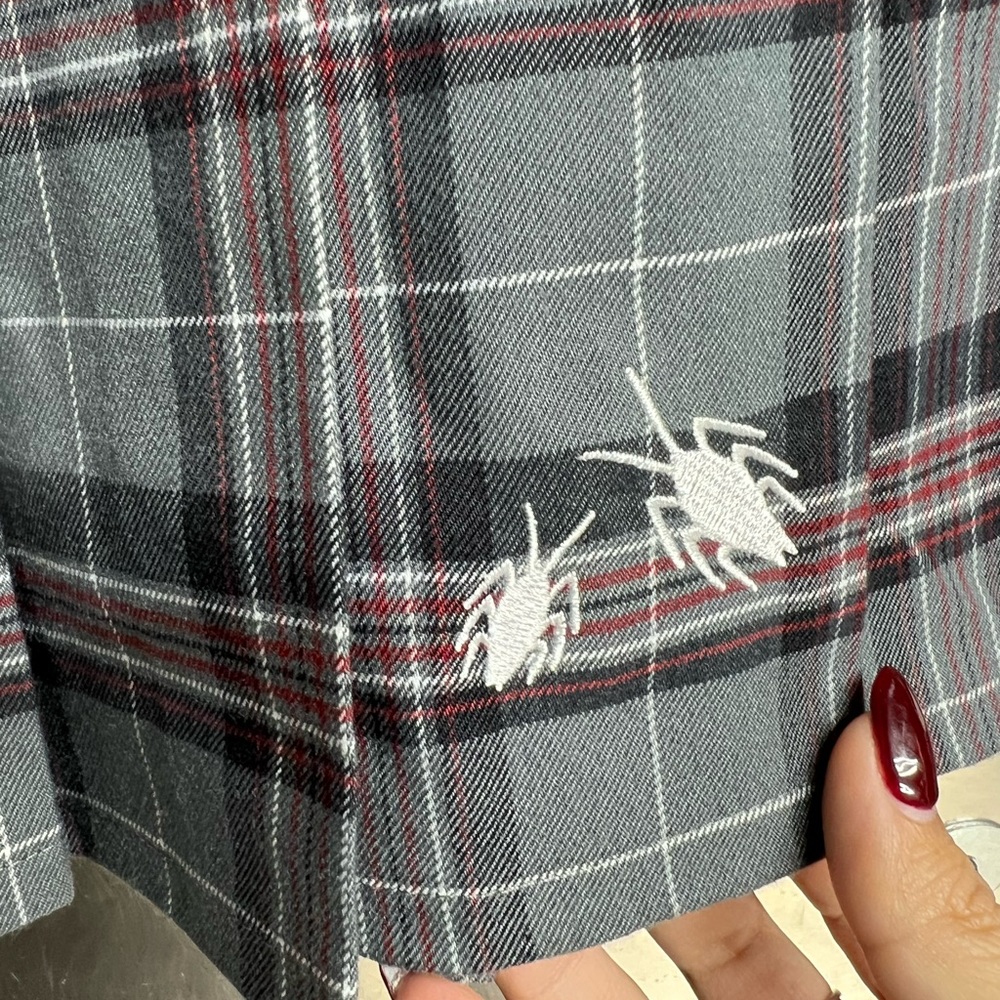 NWT Beetlejuice Astrid Gray Plaid Uniform Skort - Picture 4 of 8